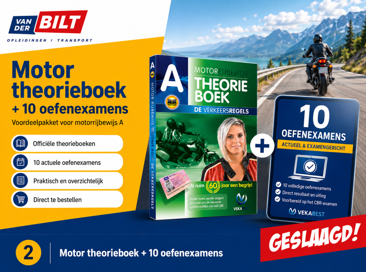 Motor theorieboek + 10 oefenexamens