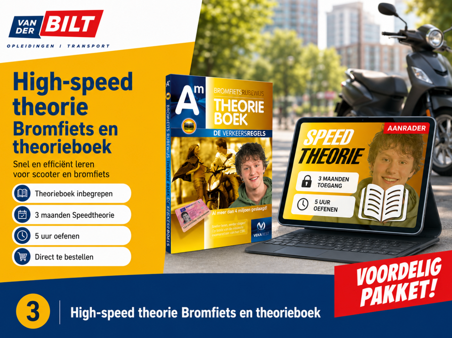 High-speed theorie scooter en theorieboek